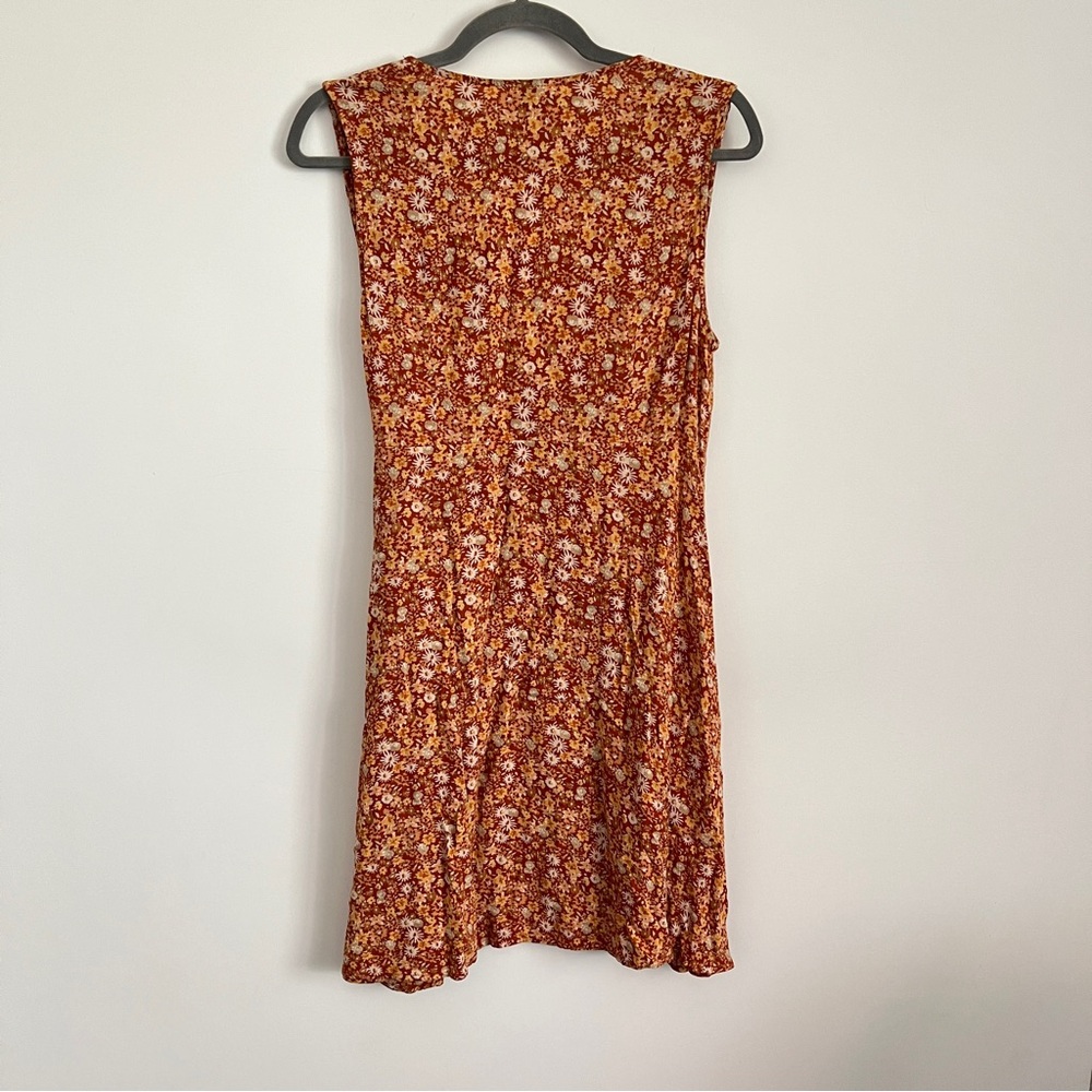 Universal Threads Sleeveless Floral Wrap Dress Orange Multicolor Size Large - Picture 6 of 8